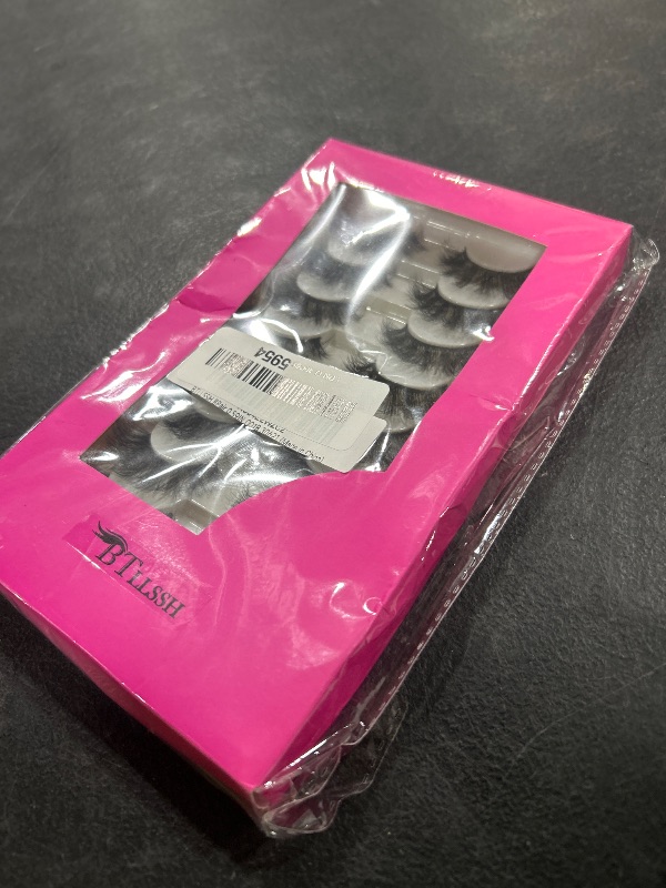 Photo 1 of BTLLSSH 8Pair 3D5D 0.59INCH Thick False Eyelashes Cross Volume Cat Eye Lashes Extension Fluffy Natural Look Faux Mink Lashes with Dark Pink Box