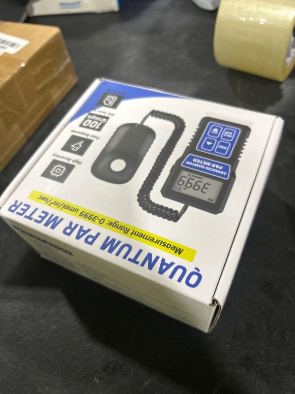 Photo 1 of PAR Meter Quantum Par Meter for Led Grow Lights PPFD Tester with Data Logging and Calibration 400-700nm Light Range PPFD Meter for LED Grow Light to Measure Light Intensity in Grow Room Greenhouse
