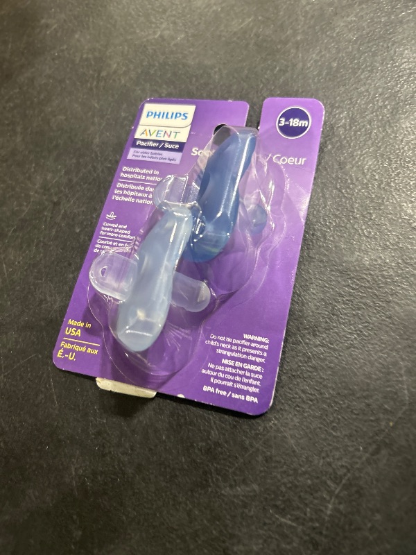 Photo 1 of Philips AVENT Soothie Heart Pacifier 3-18m, Blue/Light Blue, 2 Pack, SCF099/11