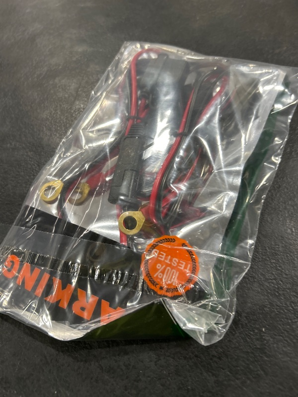 Photo 1 of [2 PACK] SPARKING 2FT Motorcycle Battery Charger Cord, Sae to O Ring Terminal Quick Disconnect Assembly Extension Cable, Sae 2Pin Wire Harness Reverse Polarity Adapter Port Accessory, 10A Fuse