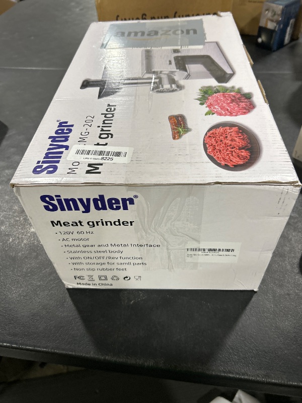 Photo 1 of Sinyder Electric Meat Grinder,3000 Max Heavy Duty Stainless Steel Meat Mincer with 2 Blades,3 Grinding Plates,Sausage Stuffer Tubes & Kubbe Kit for Home & Kitchen Using