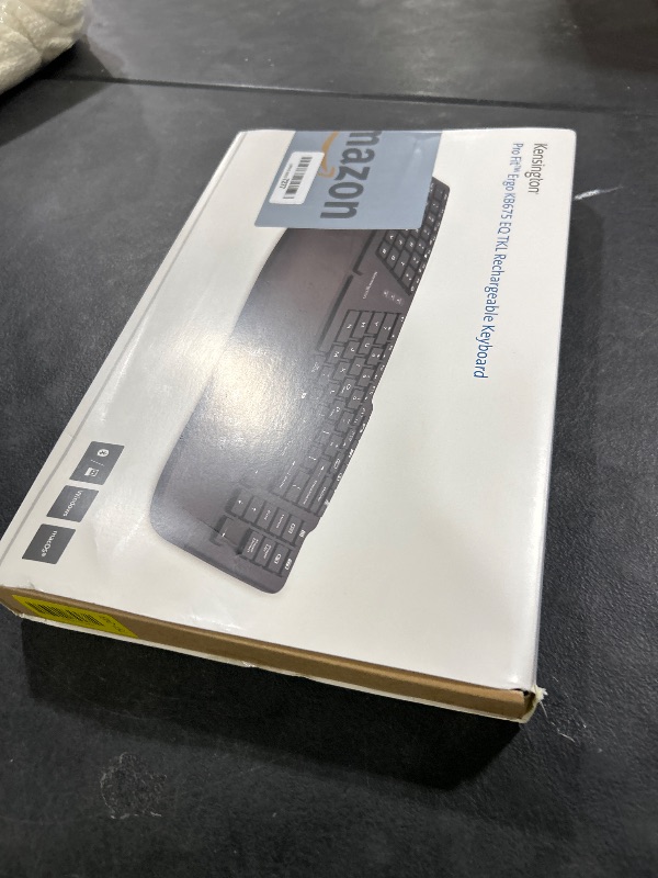 Photo 1 of Kensington Pro Fit Ergo Wireless Keyboard KB675, Ergonomic, Rechargeable, Bluetooth & 2.4GHz Connection, Programmable Keys, Black, K75491US