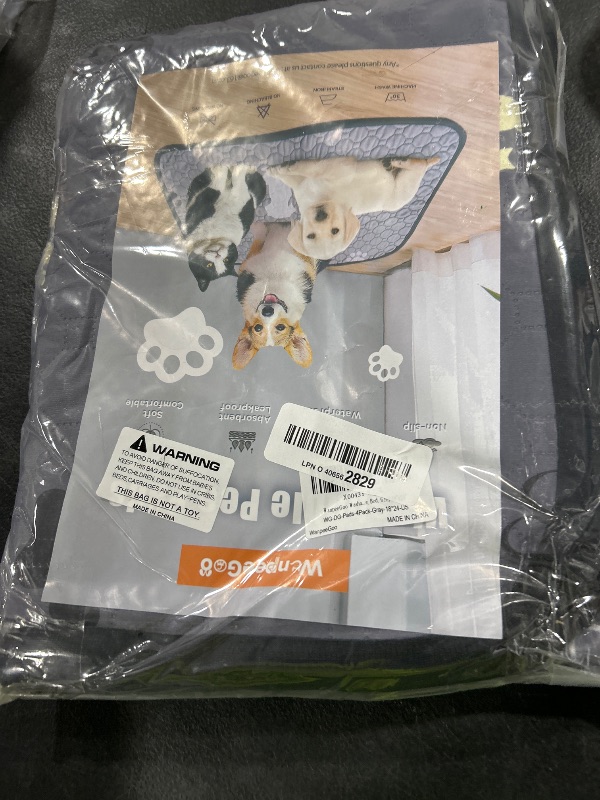 Photo 1 of WanpeeGoo Washable Pee Pads for Dogs, 4 Pack Absorbent Reusable Training Dog Pads Pet Puppy Pads, Non-Slip Potty Pads for Whelping, Playpen, Crate, Bed, Grey 18"x24"