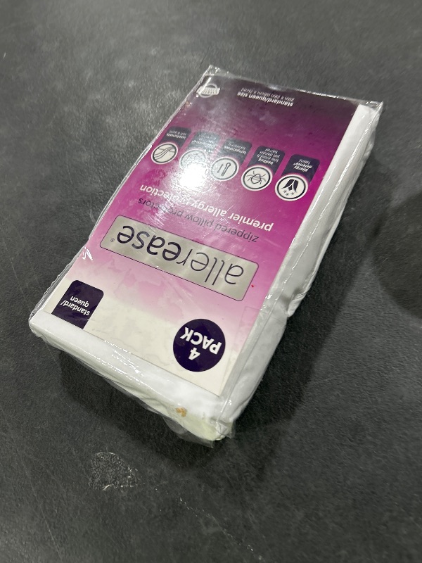 Photo 1 of Set of 4 Standard/Queen AllerEase Pillow Protectors - Temperature Balancing, Allergist Recommended - Premium Breathable, Zippered Protectors