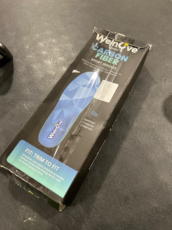 Photo 1 of Welnove Carbon Fiber Sport Insoles with Arch Support, Shock Absorbing Orthotic Insoles for High Impact Sport- Increased Performance,Injury Protection- for Roomy Fit - Men 11-12 | Women 12.5-13.5