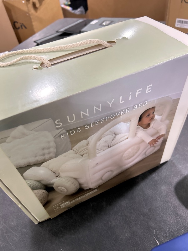 Photo 1 of SUNNYLiFE Kids Inflatable Bed - Flocked Air Mattress for Toddlers, Durable Floor Bed for Camping & Sleepovers, 154lbs Capacity | Summer Van Sand