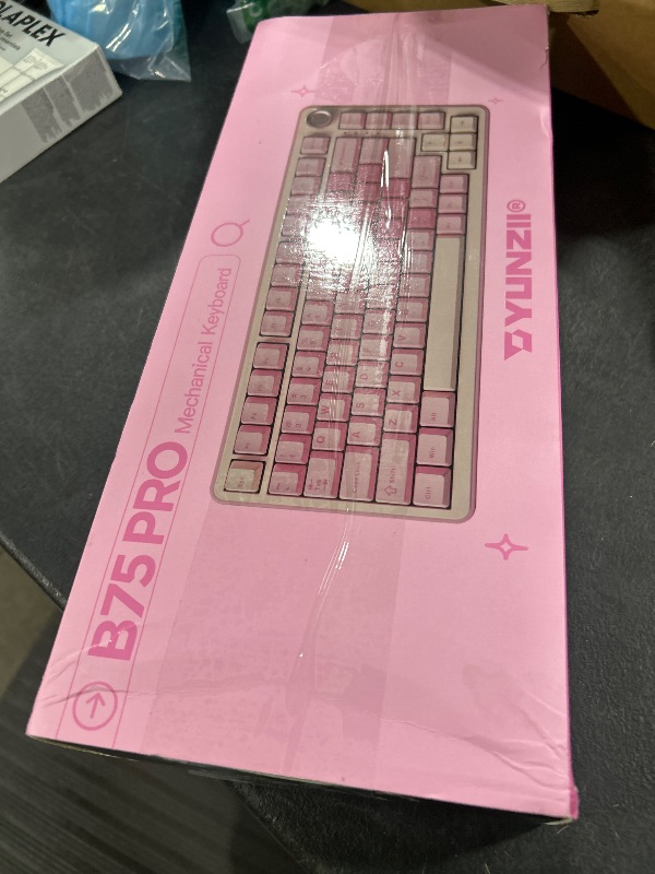Photo 1 of YUNZII B75 PRO Wireless Mechanical Keyboard,75% Layout with Knob,Hot Swap Gasket Custom Structure,Creamy Pre-lubed Switches,RGB Backlit,Bluetooth/Type-C/2.4G for Win/Mac(Milk Switch,Pink)