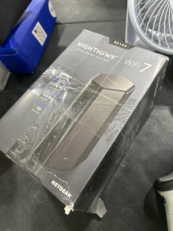 Photo 1 of NETGEAR Nighthawk Dual-Band WiFi 7 Router (RS140) - Security Features, BE5000 Wireless Speed (up to 5.0 Gbps) - Covers up to 2,250 sq. ft., 80 Devices - 2.5 Gig Internet Port – Free Expert Help                                                              