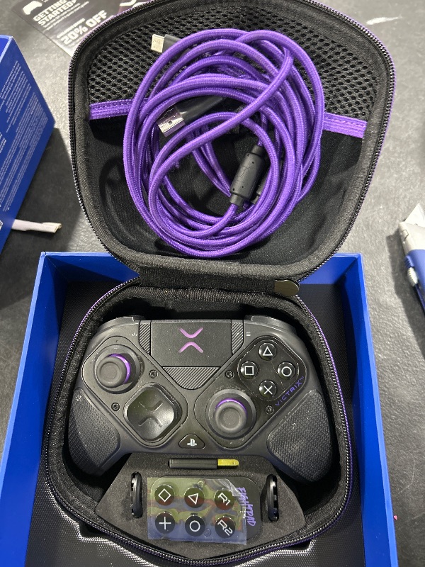 Photo 1 of PDP Victrix Pro BFG Wireless Gaming Controller for Playstation 5 / PS5, PS4, PC, Modular Esports Gamepad, Remappable Buttons, Customizable Triggers/Paddles/D-Pad/Fightpad, PC App, Black