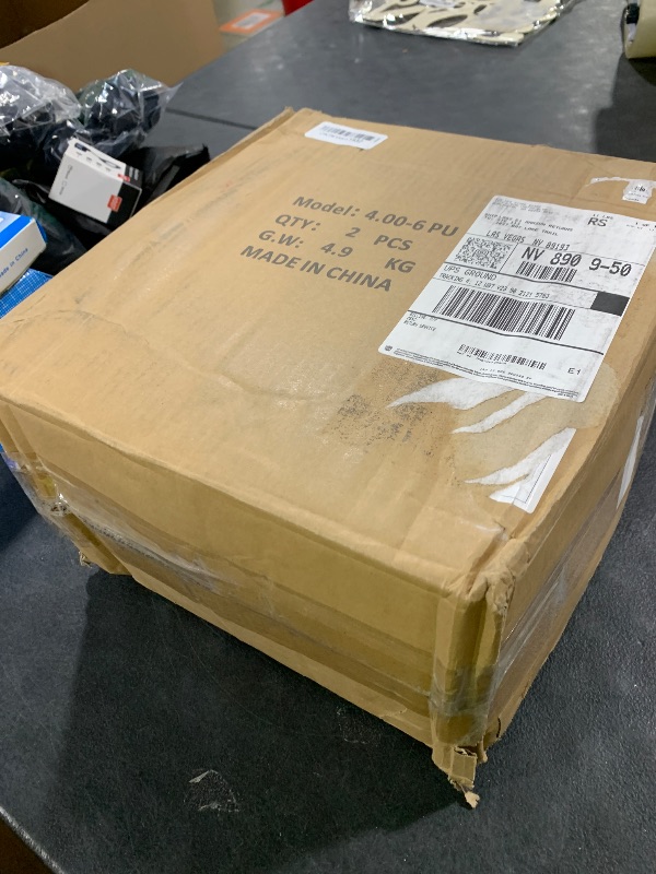 Photo 1 of Taifa 2 PCS 13 Inch Rubber Solid Flat Free Replacement Tires and Wheels 4.00-6 with 5/8'' Axle Bore Hole, Air Less Wheel for Wheelbarrow/Wagon/Hand Truck/Trolley/Garden Scooter etc.