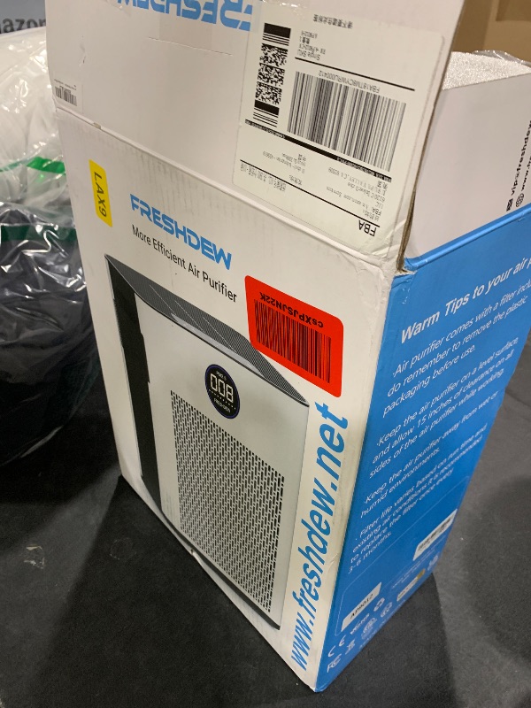 Photo 1 of Air Purifier,FREHSDEW Smart WiFi Air Purifiers for Home with H14 HEPA and Activated Carbon Filter, Removes 99.99% of Dust,Odors,Smoke,and Pet Hair Covers up to 2300 Sq.Ft, Quiet and Energy Efficient