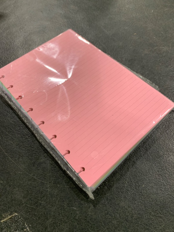 Photo 1 of Junior Size TUL Discbound Lined Refill Paper, 8-Disc Disbound Insert, 5 Colors(20 Sheets/Color), Total 100Sheets / 200Pages, 110gsm Thicker Paper, 5.8'' x 8.2''