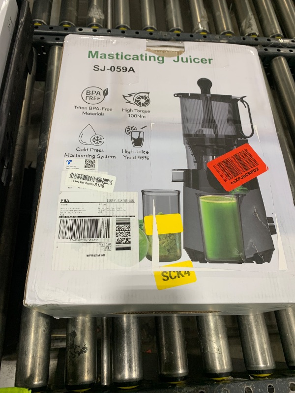 Photo 1 of Cold Press Juicer, 5.3" Wide Feed Chute Juice Extractor Machine with 400W, High Juice Yield, Slow Masticating Juicer for Whole Vegetables & Fruits, Deep Grey