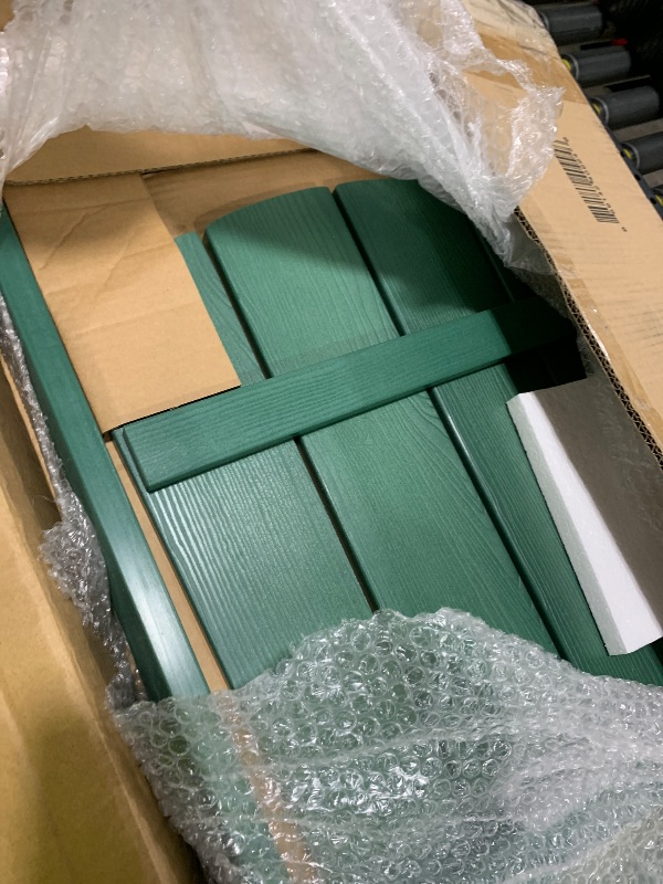 Photo 1 of Flash Furniture Charlestown Commercial Grade Indoor/Outdoor Adirondack Chair, Weather Resistant Durable Poly Resin Deck and Patio Seating, Green