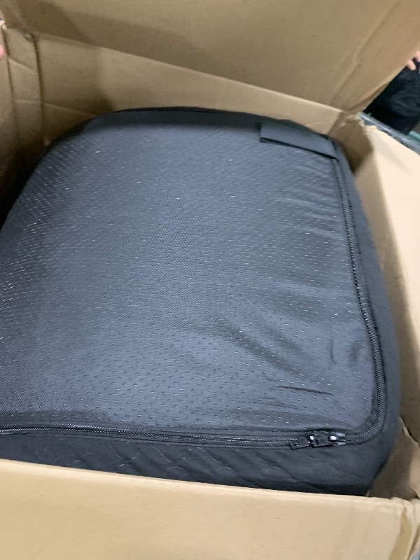 Photo 1 of Dog Car Seat for Large Medium Dogs, Pet Car Seat Under 55 lbs or 2 Puppies, Removable Washable Pets Travel Booster Bed for Automotive Backseat with Comfy Thick Cushion, 2 Safety Leashes(Black/Brown)