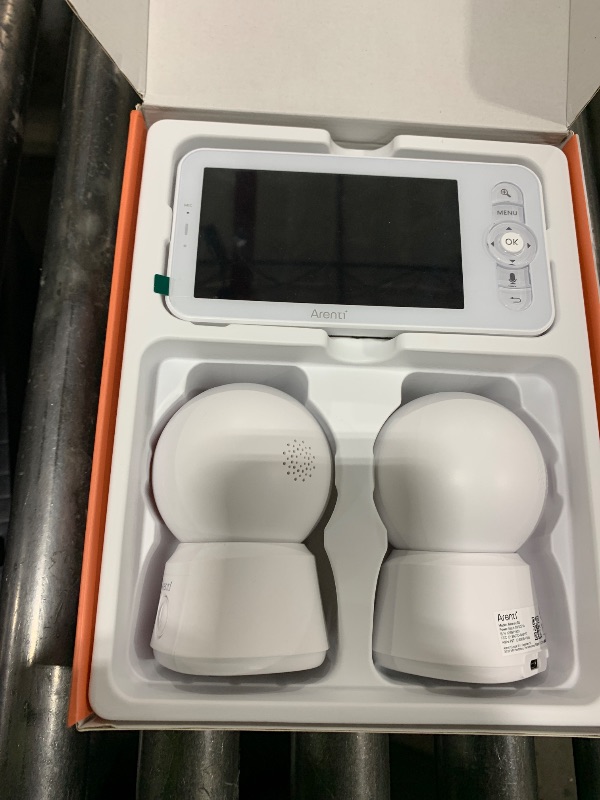 Photo 1 of ARENTI Baby Monitor 2 Cameras, Smart Baby Camera with 5-Inch Wireless Display, Super Night Vision, Temperature Sensor, Sound Detection, Auto Motion Tracking, 2-Way Audio, VOX Mode(B2 Set)