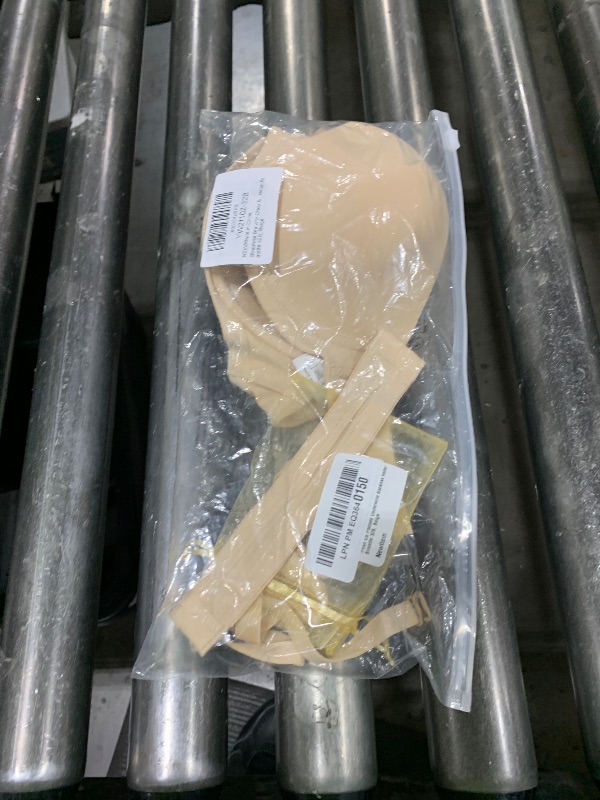 Photo 1 of Strapless Bra with Clear Back Invisible Strap Push Up Padded Underwire Backless Halter Bralette 32B, Beige