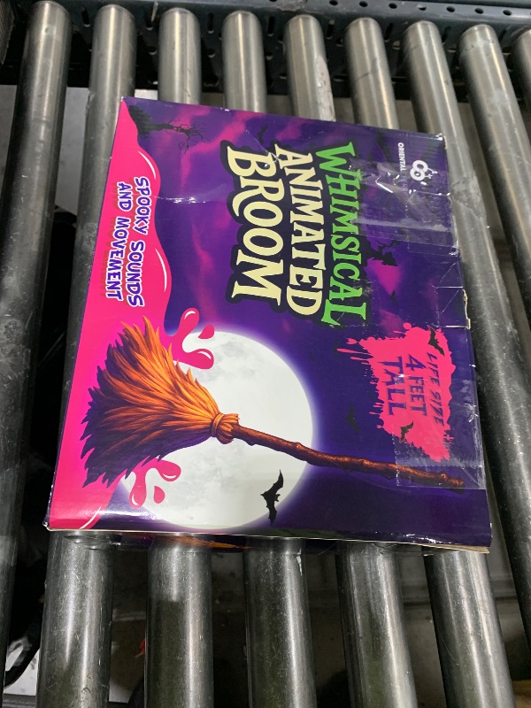 Photo 1 of Halloween Decorations - 47" H Animated Floating Broom with Remote Control & Sound Needed to Activate - Magic Witch Broom for IndoorHome Decoration - Halloween Decor Props for Bedroom Living Room