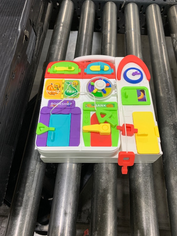 Photo 1 of Toddler Toys for 1-2 Year Old Boy, Musical Montessori Busy Board, Early Educational Toy for Toddlers 1-3, Motor Skills Developmental Toy for 12-18 Month Age, Birthday Gift for 1+ Year Old Boy Girl