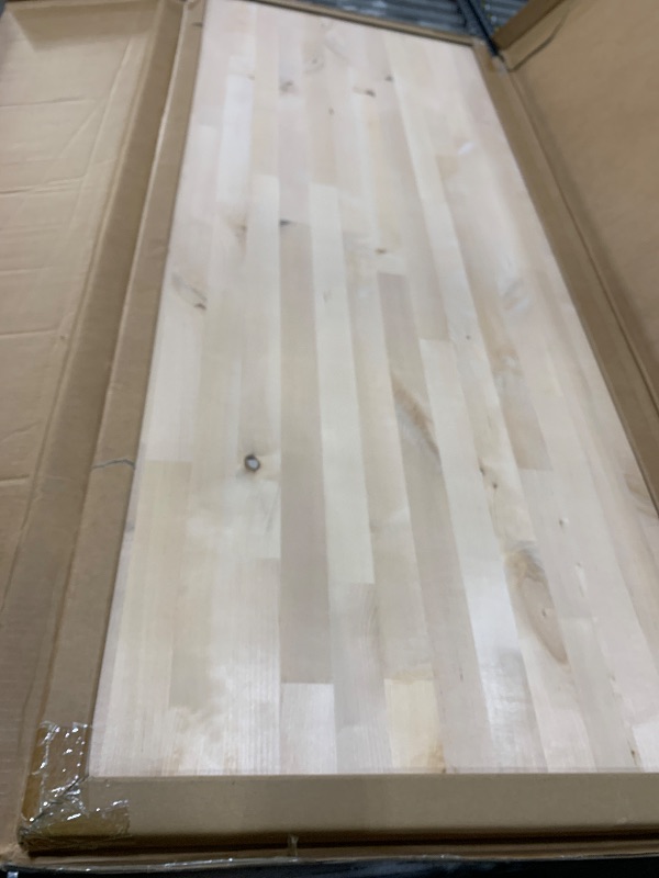 Photo 1 of Solid Wood Butcher Block Countertop - 5ft Unfinished Birch Slab Counter Top Wooden Table Top for DIY Kitchen Island, Workbench, Washer Dryer, Coffee Bar Table, 60"x25"x1.5"