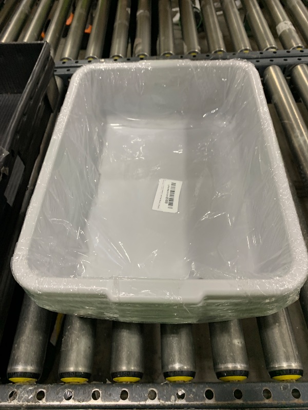 Photo 1 of Anbers 13L/Grey Plastic Commercial Bus Box, Wash Tub Basin, 4 Packs