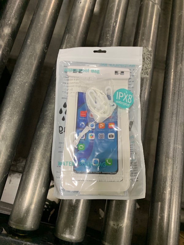 Photo 1 of SUNG CHY IPX8, 7.4Waterproof Phone Pouch, Universal Fit(iPhone 16 15 14 13 Plus Pro Max, 12 11 Pro Max XR X 8 7 6S Plus SE, Galaxy S25 S24 S23 S20 Series Pixel, Lanyard Included (White)