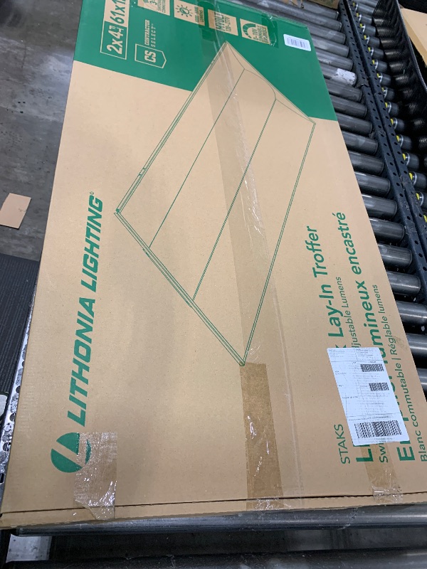 Photo 1 of Lithonia Lighting STAKS 2X4 ALO6 SWW7 LL Stack LED Troffer Downlight with 3000 to 5000 Adjustable Lumens and 3500 to 5000K Switchable CCT, 2 Feet by 4 Feet, White