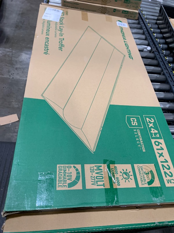 Photo 1 of Lithonia Lighting STAKS 2X4 ALO6 SWW7 LL Stack LED Troffer Downlight with 3000 to 5000 Adjustable Lumens and 3500 to 5000K Switchable CCT, 2 Feet by 4 Feet, White