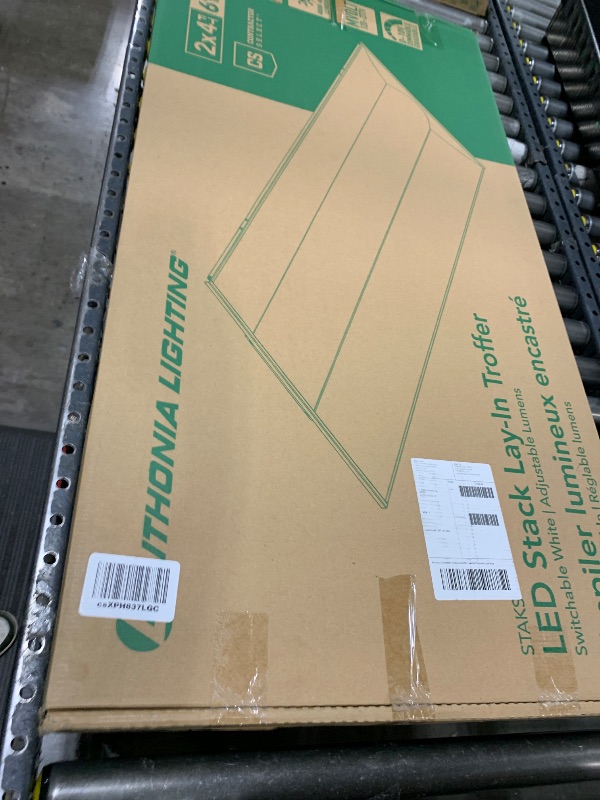Photo 1 of Lithonia Lighting STAKS 2X4 ALO6 SWW7 LL Stack LED Troffer Downlight with 3000 to 5000 Adjustable Lumens and 3500 to 5000K Switchable CCT, 2 Feet by 4 Feet, White