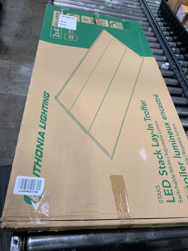 Photo 1 of Lithonia Lighting STAKS 2X4 ALO6 SWW7 LL Stack LED Troffer Downlight with 3000 to 5000 Adjustable Lumens and 3500 to 5000K Switchable CCT, 2 Feet by 4 Feet, White