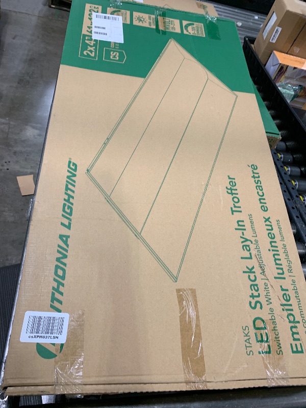 Photo 1 of Lithonia Lighting STAKS 2X4 ALO6 SWW7 LL Stack LED Troffer Downlight with 3000 to 5000 Adjustable Lumens and 3500 to 5000K Switchable CCT, 2 Feet by 4 Feet, White