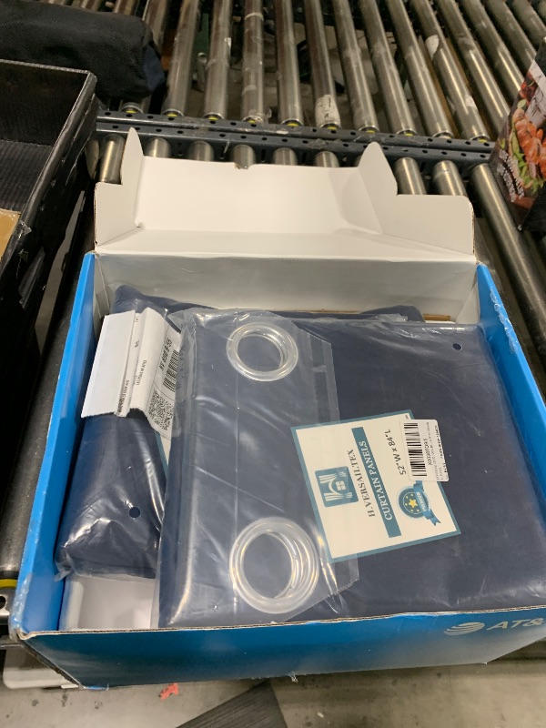 Photo 1 of 100% Blackout Curtains Thermal Insulated Full Blackout Curtains for Living Room Energy Efficiency Window Curtain Drapes for Bedroom with Black Liners (1 Panel, 52x84 inch, Navy)