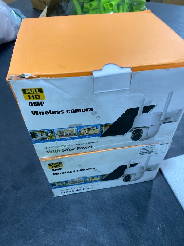 Photo 1 of Solar Security Cameras Wireless Outdoor, 5G&2.4GHz WiFi Cameras for Home Security, 2K PTZ Battery Powered Outside Cam, 2 Way Talk, Color Night Vision, Human Detection for Porch/Garage/Yard, 2 Packs