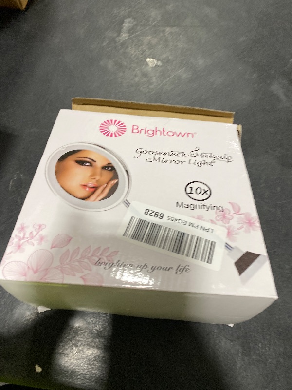 Photo 1 of 10x Magnifying Mirror with Light, Flexible Gooseneck Make up Mirror with Lights and Magnification, Battery Operated Cordless with Suction Cups for Wall Bathroom