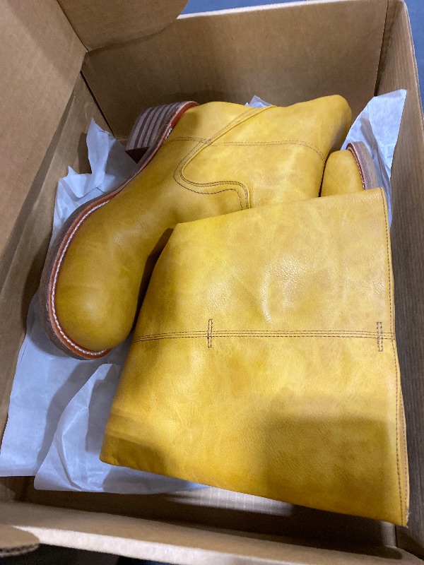 Photo 1 of VBDB Banana Knee High Boots for Women Square Toe Chunky Block Heel Long Boots Women’s Comfortable Low Heel Womens Boots Size 8.5