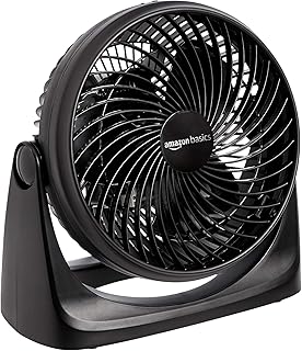 Photo 1 of Amazon Basics Air Circulator Fan, Desk Fan for Bedroom, Home and Office, With 90-Degree Tilt Head, 3 Speed Settings, Lightweight (3 LBS), 35 Watts, Black, 11.1"W x 6.3"D x 10.9"H
