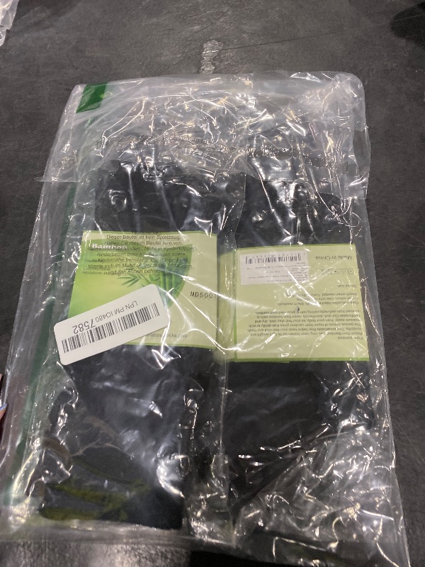 Photo 1 of +MD Bamboo Rayon 4 Pairs Socks for Men and Women, Soft Casual Smell Control Cushioned Calf Crew Men Dress Socks 6Black10-13