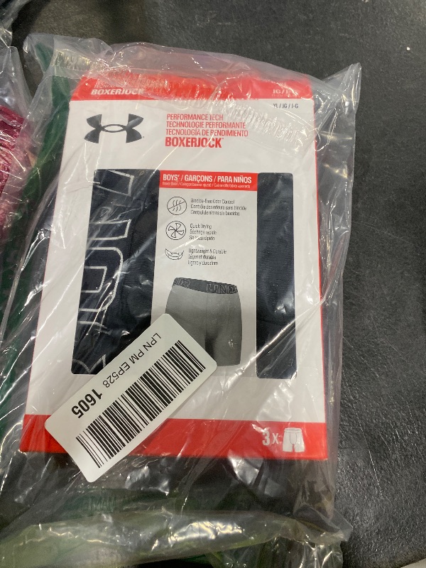 Photo 1 of Under Armour Performance Tech - Solid 3Pk Boxer Brief, 3-Pack Solid Black, YLG