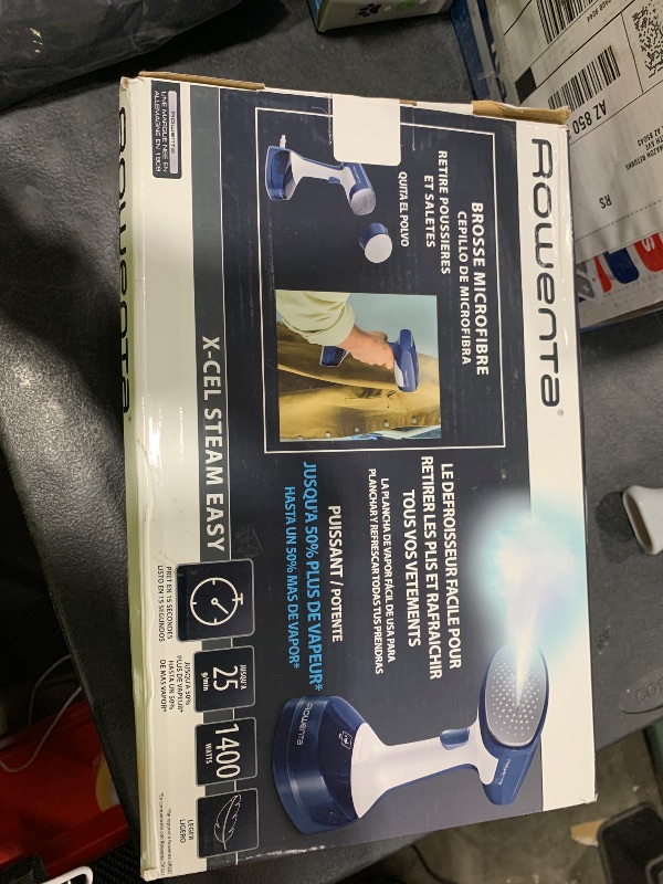 Photo 1 of Rowenta, Steamer for Clothes, X-Cel Easy Steam Handheld Steamer, 15 Second Heatup, 5 Ounce Capacity, 1400 Watts, Portable, Ironing, Travel Must Have, Blue Clothes Steamer, DR7130