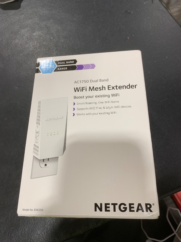 Photo 1 of NETGEAR WiFi Mesh Range Extender (EX6250) - Covers up to 1,500 sq.ft. and 25 Devices with AC1750 Dual Band Wireless Signal Booster & Repeater (up to 1750 Mbps Speed), Plus Mesh Smart Roaming