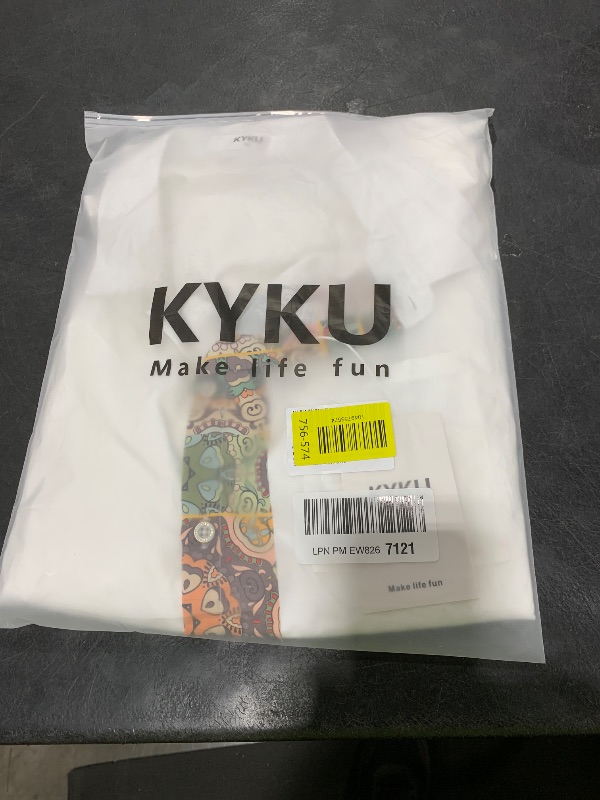 Photo 1 of KYKU Mens Beach Button Up Shirts Printed Patchwork Design Mens Short Sleeve Summer Shirts White M