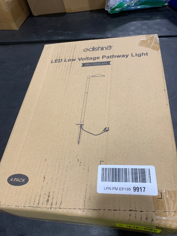 Photo 1 of EDISHINE Pyramid Low Voltage Landscape Lighting, 3W 230LM 3000K 50,000 Hrs Waterproof LED Pathway Lights Wired, 12V Electric Outdoor Landscpae Path Light with Connectors, Aluminum Housing