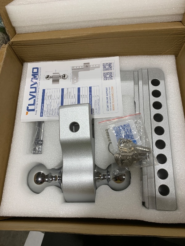 Photo 1 of Adjustable Trailer Hitch - Tlvuvmo Aluminum Drop Hitch (Fits 2.5'' Receiver), 8 Inch Drop/Rise, 18,500 LBS GTW Heavy Duty Truck Hitch, (2'' & 2-5/16'') Chrome Plated Steel Balls - Tow Hitch Ball Mount
