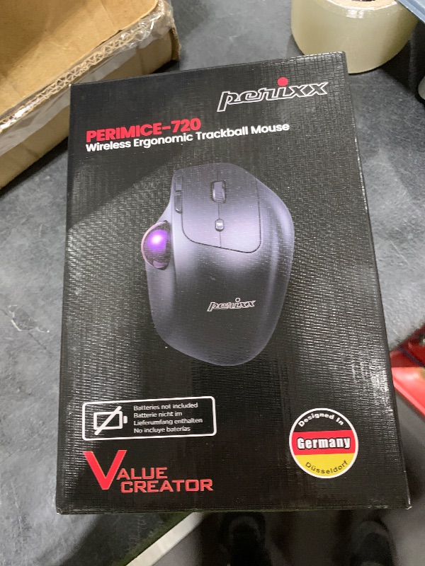 Photo 1 of Perixx PERIMICE-720, Wireless Ergonomic Trackball Mouse with Adjustable Angle, Black (11449)