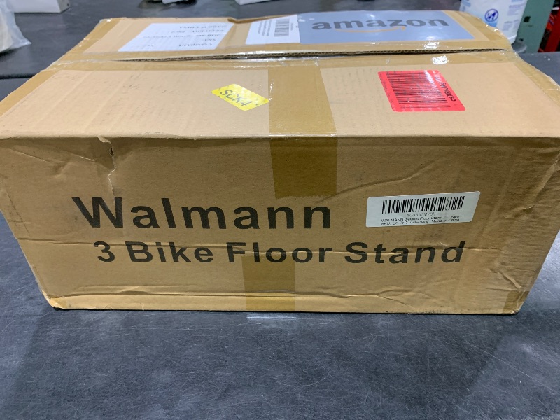 Photo 1 of WALMANN 3 Bikes Floor Bike Stand, Bike Parking Rack Garage Bike Storage Stand Indoor/Outdoor 22-28" Wheel Stand, Max. Tire Width 2.1"
