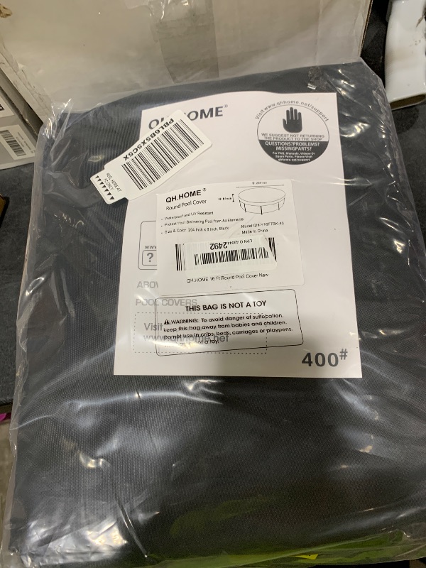 Photo 1 of QH.HOME 800D Winter Pool Cover 16FT Round [2025 Upgraded Heavy Duty Fabric], New Super Windproof with 2 Patented Ratchet for Easy Installation, Cold and UV Resistant