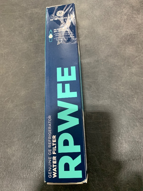 Photo 1 of GE RPWFE Refrigerator Water Filter, Genuine Replacement Filter, Certified to Reduce Lead, Sulfur, and 50+ Other Impurities, Replace Every 6 Months for Best Results, Pack of 1