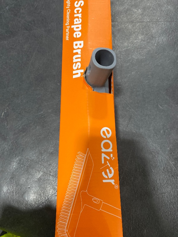 Photo 1 of Eazer Floor Scrubber Brush, 2-in-1 Deck Scrubber Brush with Long Handle, Soft & Hard Bristle Brush for Cleaning Concrete, Squeegee Broom for Floor,Bathroom Garage,Kitchen,Wall,Tile and Swimming Pool