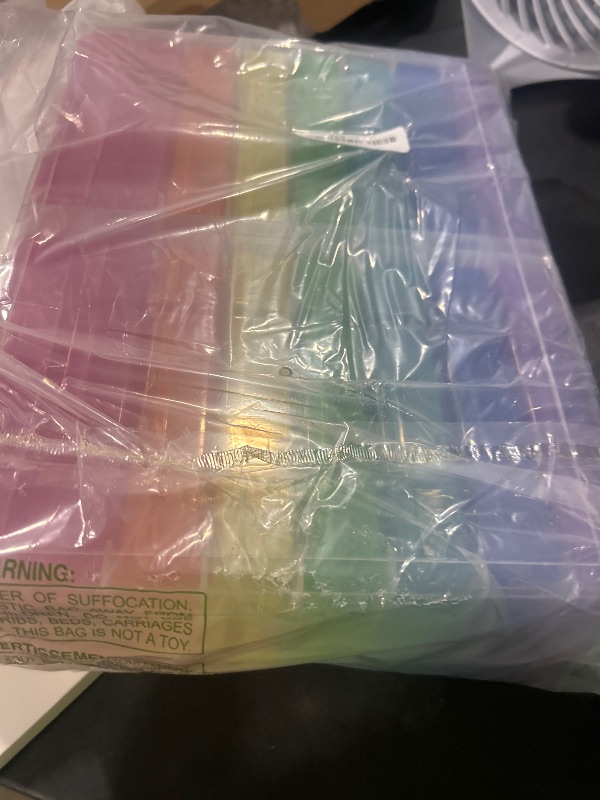 Photo 1 of novelinks Transparent 4" x 6" Photo Cases and Clear Craft Keeper with Handle - 16 Inner Cases Plastic Storage Container Box (Multi-colored)