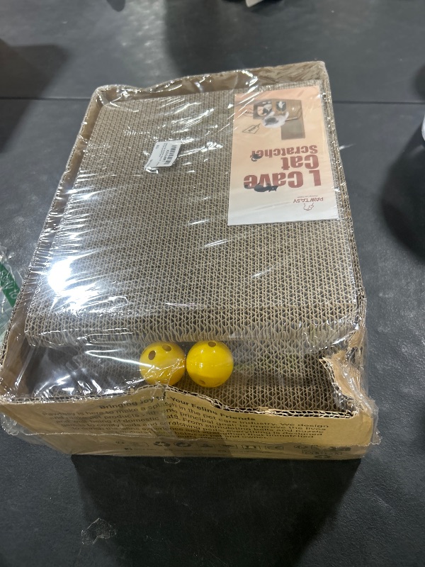 Photo 1 of Cat Scratcher Pad for Indoor Cats, Cardboard Scratching Post Cat Scratch & Hideout with Box and Toy, Vertical Kitten Scratching Board House, Ideal for Cat to Scratch, Rest and Play